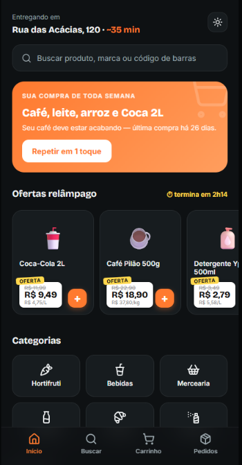 Catálogo do Mercado OS num celular